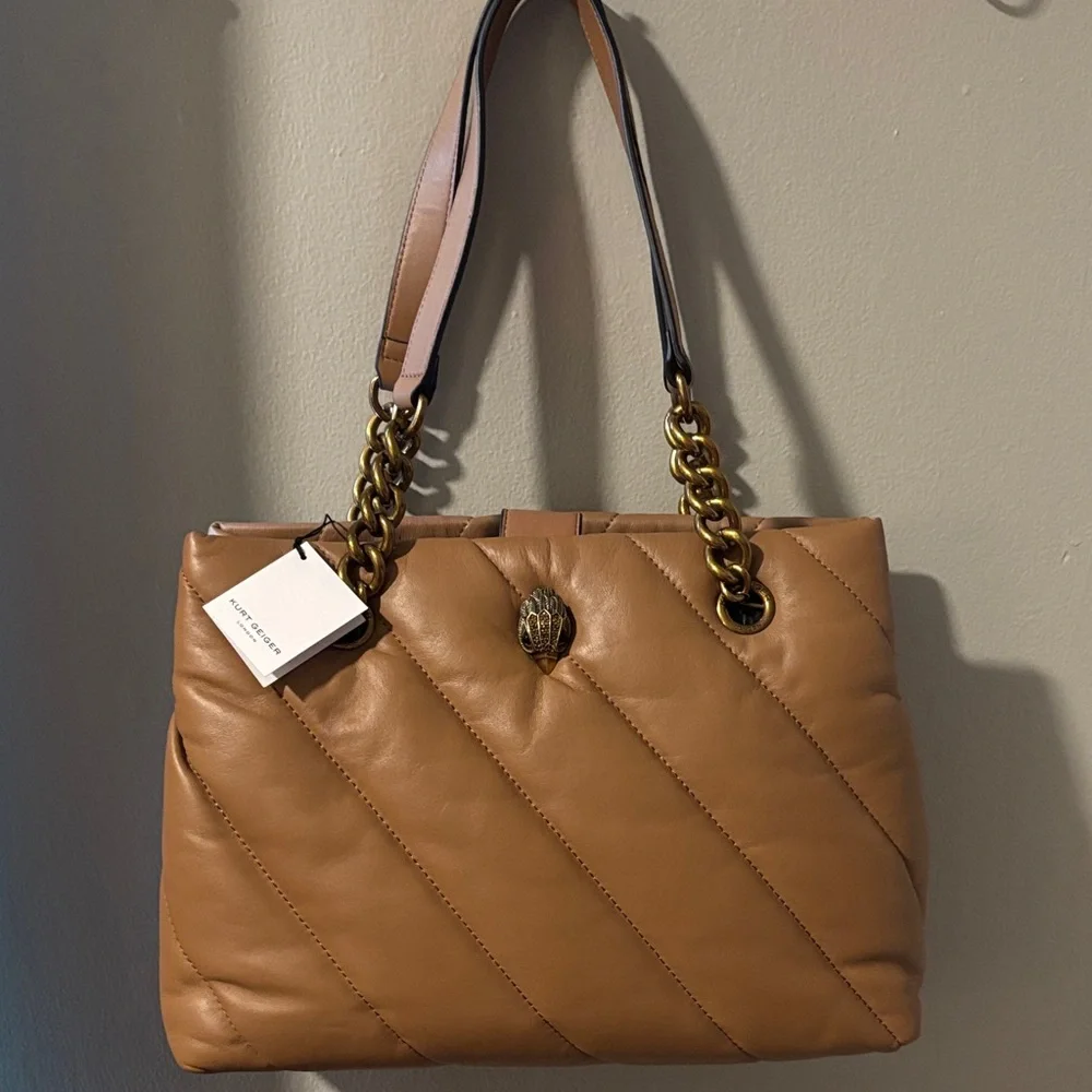 Kurt Geiger NWT Camel SoHo Shoulder Bag - Picture 1 of 13